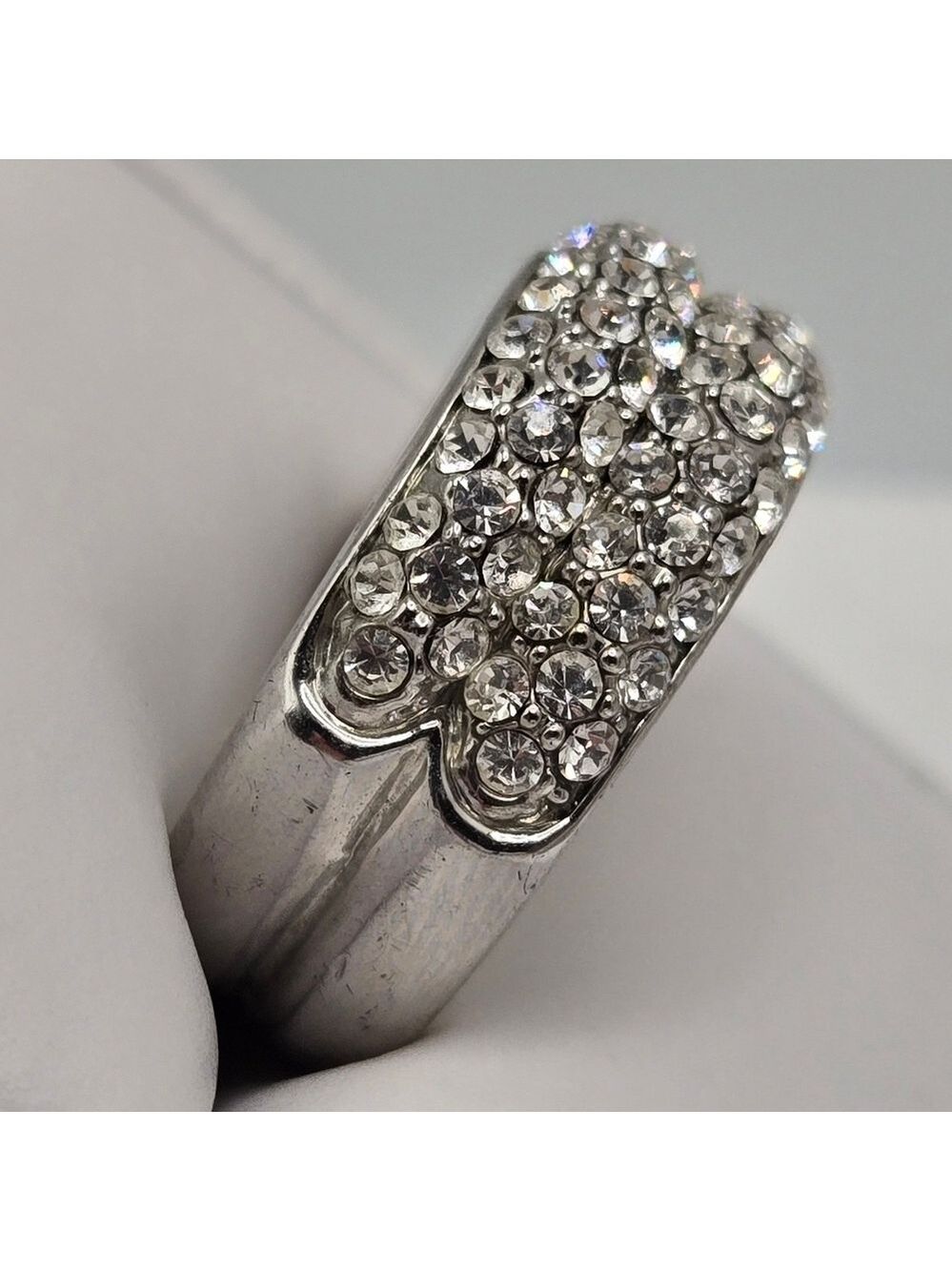 ✨2/$10✨ White Crystal Pave Silver Ring Size 8